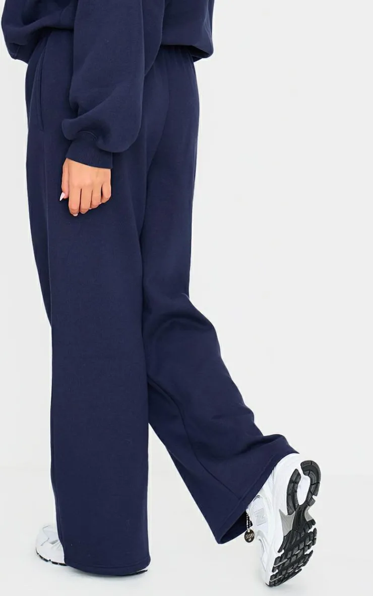 PrettyLittleThing Blue Sweatsuits*Studio Archives Embroidered Thin Waistband Drop Crotch Sweatpants
