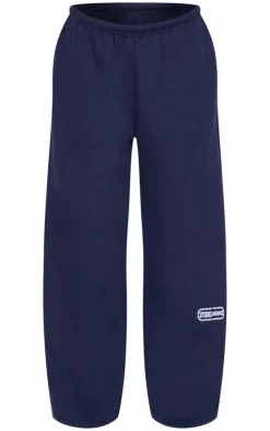 PrettyLittleThing Blue Sweatsuits*Studio Archives Embroidered Thin Waistband Drop Crotch Sweatpants