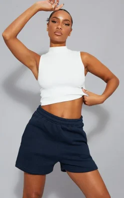 Navy Sweat Pocket Runner Shorts