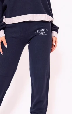 PrettyLittleThing Knitted Loungewear*Venice Embroidered Knitted Sweatpants