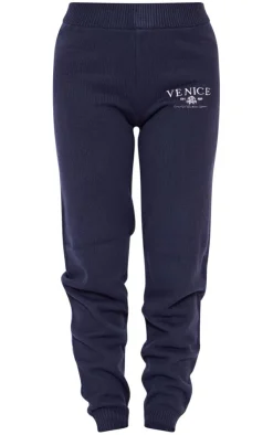 PrettyLittleThing Knitted Loungewear*Venice Embroidered Knitted Sweatpants