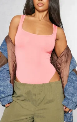 PrettyLittleThing Basic Tops*Basic Slinky Scoop Neck Bodysuit