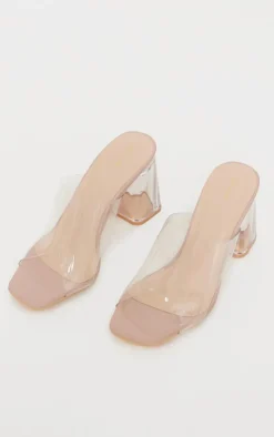 PrettyLittleThing Mules*Clear Block Heel Mule