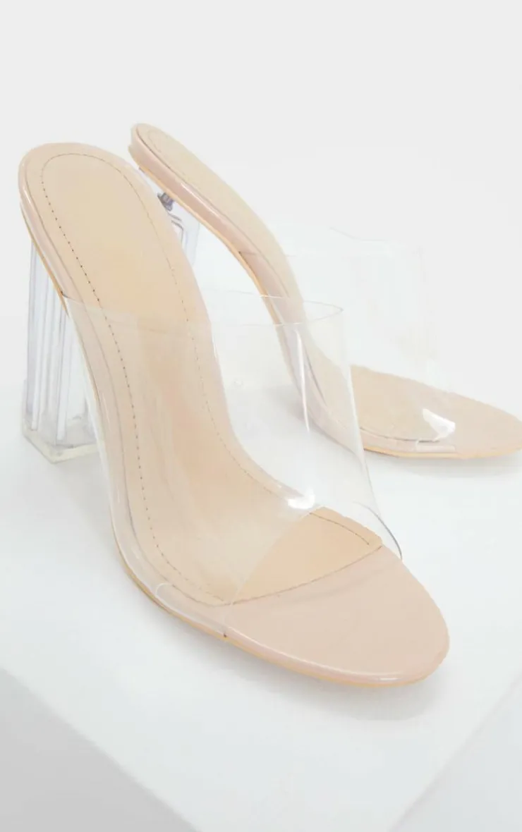 PrettyLittleThing Mules*Clear High Block Mule Heel