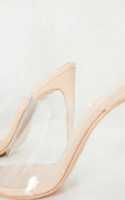 PrettyLittleThing Mules*Clear Strap Pu Point Toe High Heels