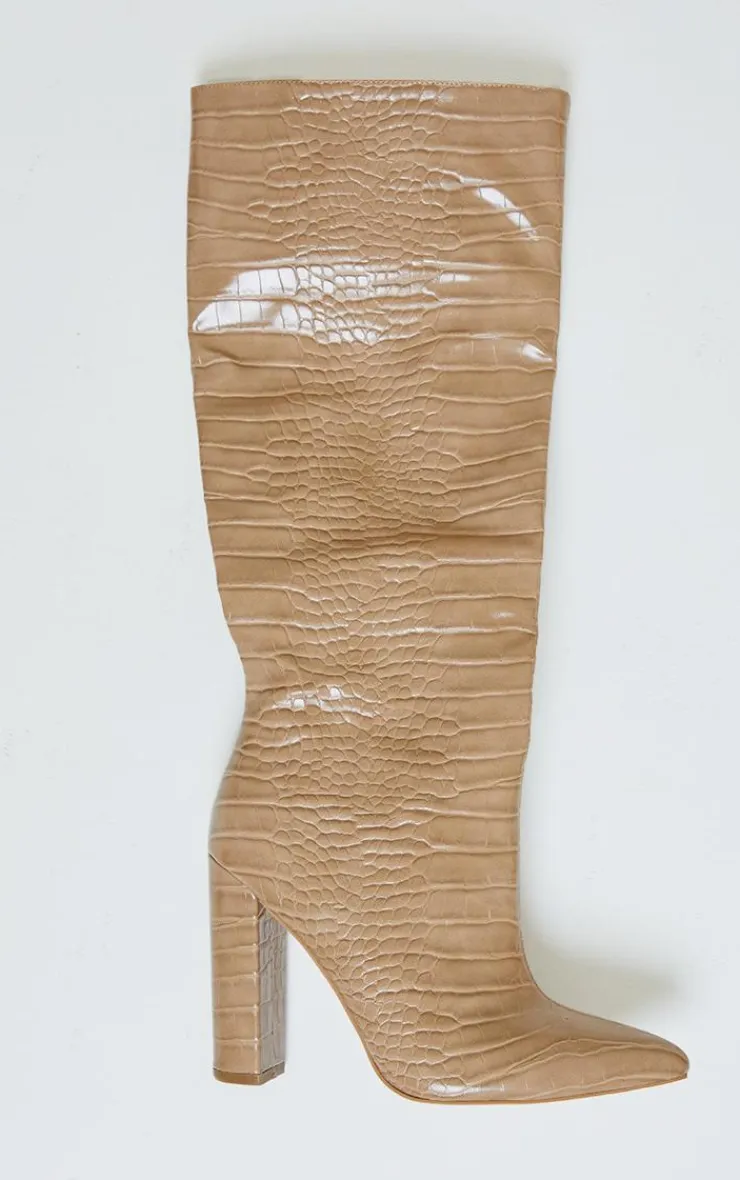 PrettyLittleThing High Heels*Knee High Point Block Heel Boots