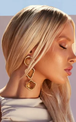 PrettyLittleThing Statement Earrings*Molten Drop Jewel Statement Earrings