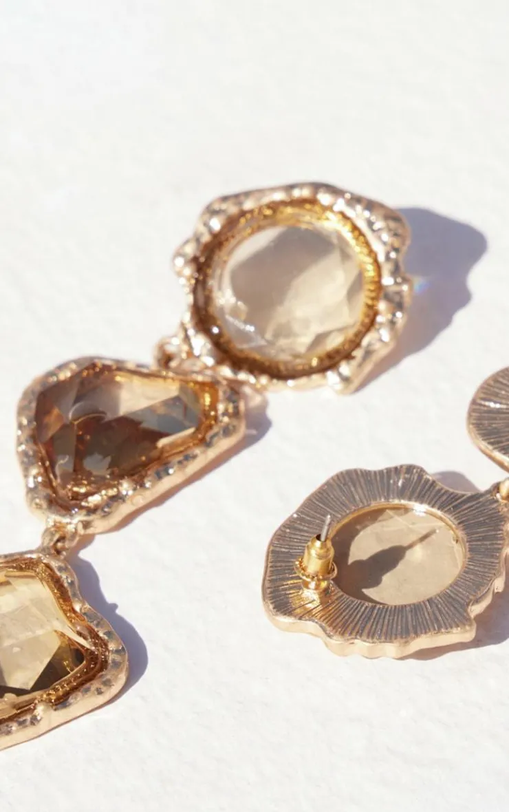 PrettyLittleThing Statement Earrings*Molten Drop Jewel Statement Earrings