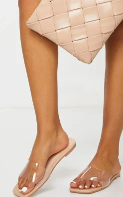 PrettyLittleThing Slides*Pu Clear Strap Mule Sandals