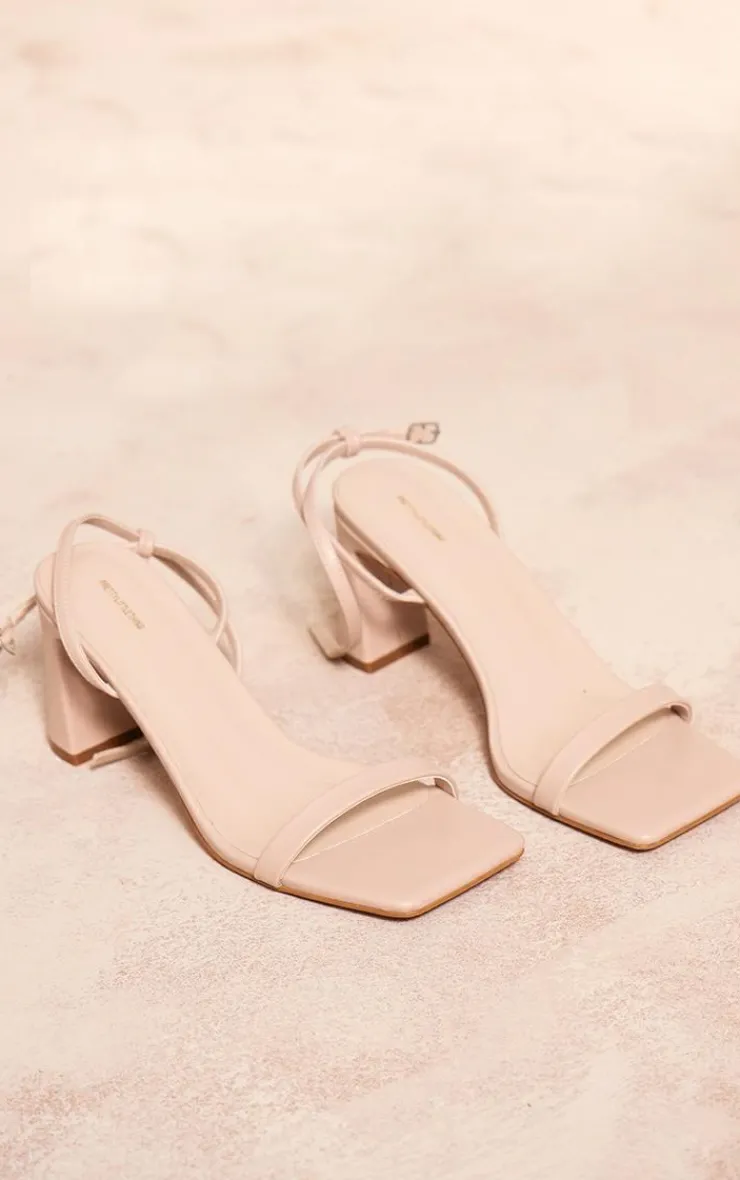 PrettyLittleThing High Heels*Pu Square Toe Barely There Block High Heeled Sandals