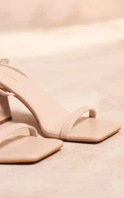 PrettyLittleThing High Heels*Pu Square Toe Barely There Block High Heeled Sandals