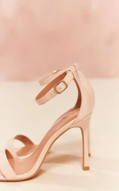 PrettyLittleThing Wide Fit Sandals*Pu Wide Fit Square Toe Barely There High Heeled Sandals