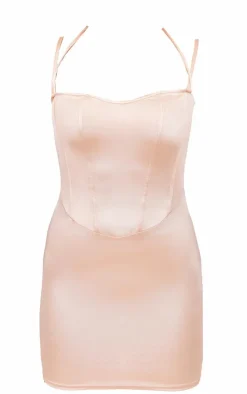 Satin Corset Detail Mini Dress-PrettyLittleThing Clearance