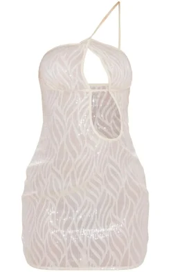 Sequin One Strap Cut Out Chest Bodycon Dress-PrettyLittleThing Best