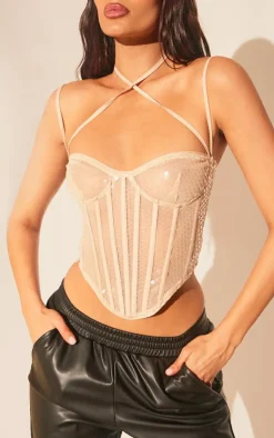 Sequin Sheer Boned Corset-PrettyLittleThing Sale