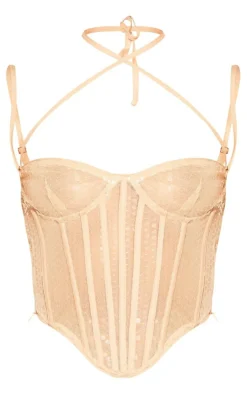 Sequin Sheer Boned Corset-PrettyLittleThing Sale