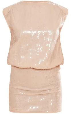 Sequin Shoulder Pad Sleeveless Bodycon Dress-PrettyLittleThing Outlet