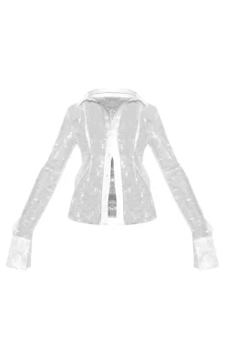 PrettyLittleThing Shirts*Sheer Sequin Fitted Shirt
