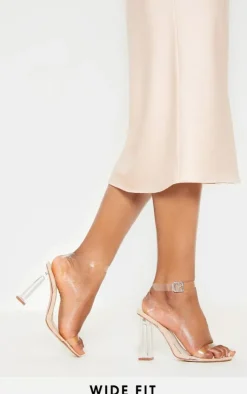 PrettyLittleThing Wide Fit Sandals*Wide Fit Clear Block Heel Sandal