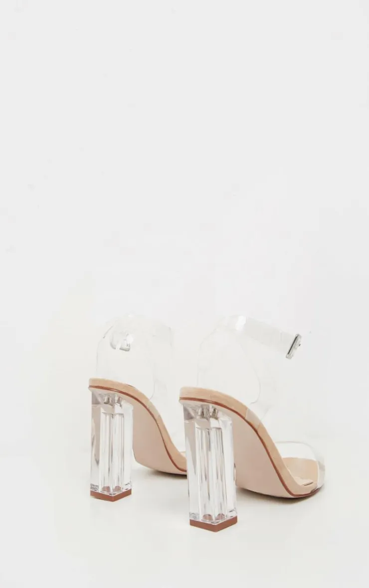 PrettyLittleThing Wide Fit Sandals*Wide Fit Clear Block Heel Sandal