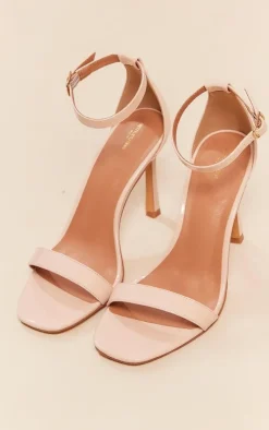 PrettyLittleThing Wide Fit Sandals*Wide Fit PU Classic Square Toe Barely There High Heeled Sandals
