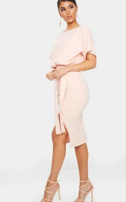 Wrap Front Kimono Sleeve Midi Dress-PrettyLittleThing Discount