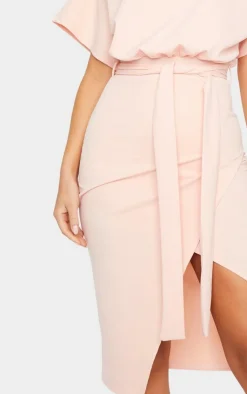 Wrap Front Kimono Sleeve Midi Dress-PrettyLittleThing Discount