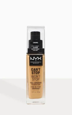 PrettyLittleThing Foundation*NYX PMU Can't Stop Won't Stop Full Coverage Foundation Caramel