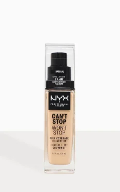 PrettyLittleThing Foundation*NYX PMU Can't Stop Won't Stop Full Coverage Foundation Natural