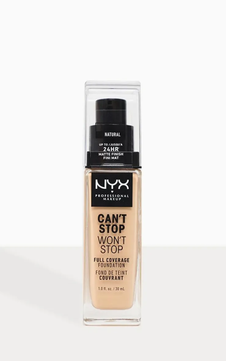 PrettyLittleThing Foundation*NYX PMU Can't Stop Won't Stop Full Coverage Foundation Natural