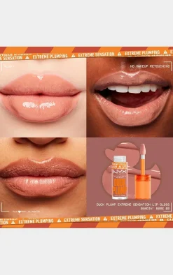 PrettyLittleThing Lip Gloss*NYX PMU Duck Plump Lip Plumping Gloss Bangin' Bare