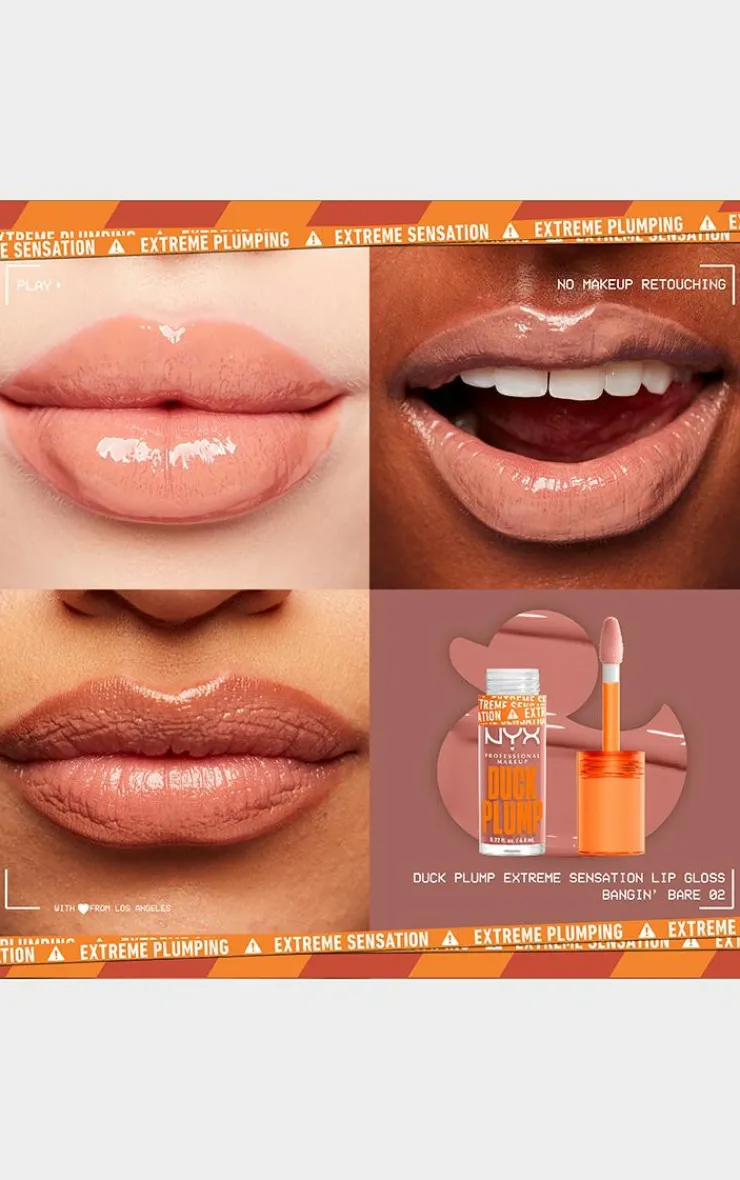 PrettyLittleThing Lip Gloss*NYX PMU Duck Plump Lip Plumping Gloss Bangin' Bare