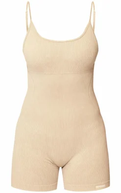 PrettyLittleThing Seamless Gym Wear*Acid Wash Seamless Rib Mini Gym Unitard