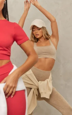 PrettyLittleThing Sports Bras*Acid Wash Seamless Cropped Sports Bra