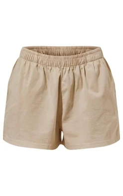 Discount PrettyLittleThing Cotton Oversized Boxy Shorts Oatmeal