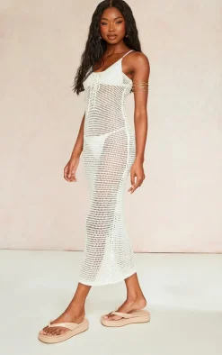 Crochet Front Lace Bandeau Maxi Dress-PrettyLittleThing New