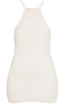 Crochet Tie Strap Mini Dress-PrettyLittleThing Online