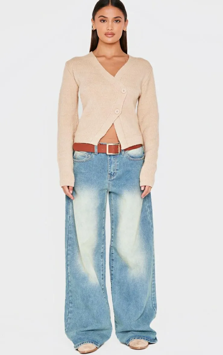 PrettyLittleThing Cardigans*Knit Asymmetric Button Up Cardigan