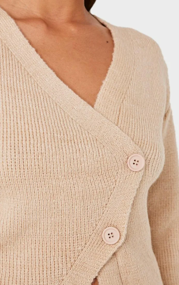PrettyLittleThing Cardigans*Knit Asymmetric Button Up Cardigan