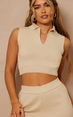 PrettyLittleThing Knitted Tops*Knit Crop Top