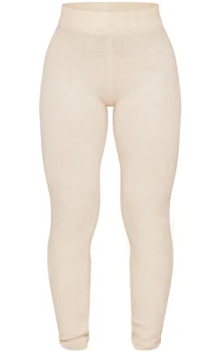New PrettyLittleThing Luxe Knit Leggings Oatmeal