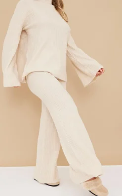 PrettyLittleThing Knitted Two Piece Sets*Luxe Rib Knit Wide Leg Pants