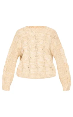 PrettyLittleThing Sweaters*Marl Knit Chunky Cable Sweater