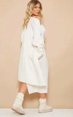 PrettyLittleThing Cardigans*Marl Knit Midi Relaxed Cardigan