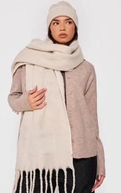 PrettyLittleThing Scarves & Gloves*Pocket Stitch Detail Tassel Scarf