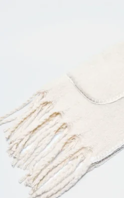 PrettyLittleThing Scarves & Gloves*Pocket Stitch Detail Tassel Scarf