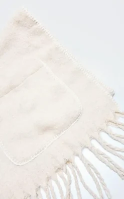 PrettyLittleThing Scarves & Gloves*Pocket Stitch Detail Tassel Scarf