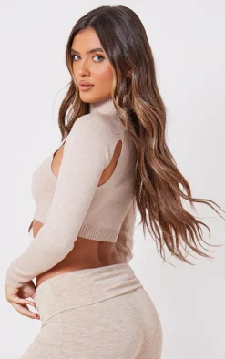 PrettyLittleThing Sweaters*Soft Knit Cut Out Crop Sweater