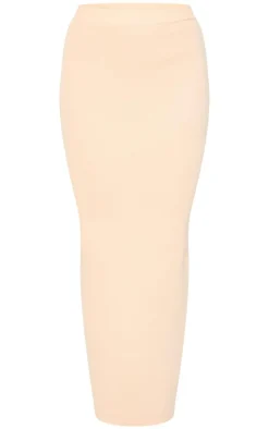 Outlet PrettyLittleThing Soft Rib Knitted Maxi Skirt Oatmeal