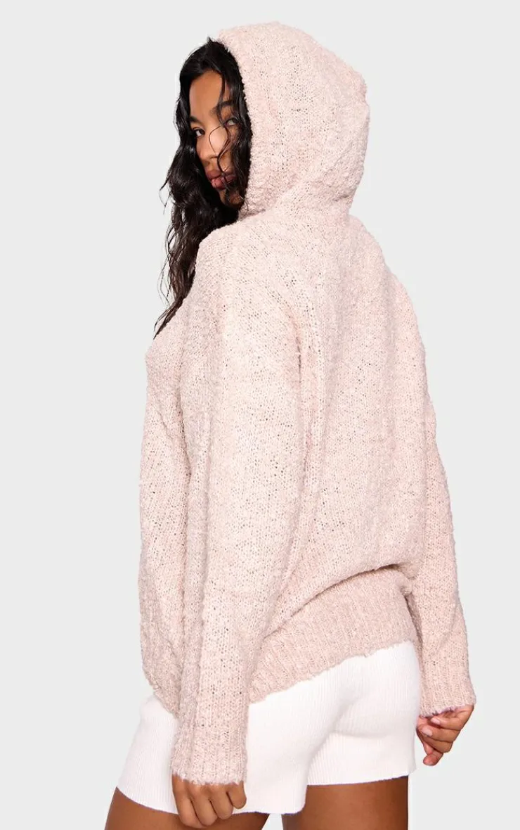 PrettyLittleThing Sweaters*Textured Bobble Knit Hoodie